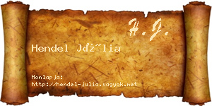 Hendel Júlia névjegykártya